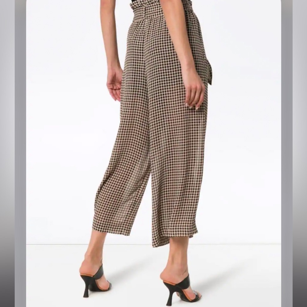 Nanushka High Waisted Check Crop Paperbag Pants - Picture 2 of 9